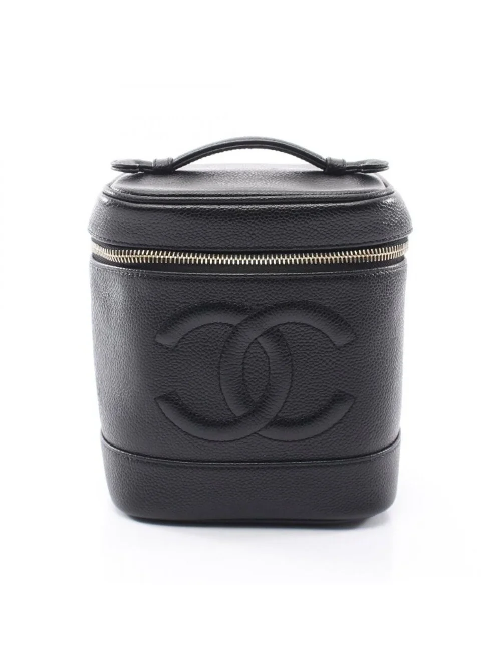 Chanel Handbag CC Logo Black Caviar Leather